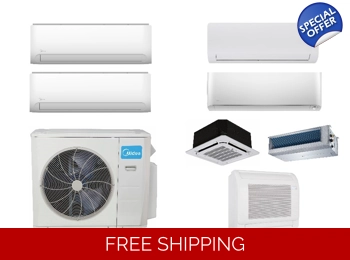 Midea 2-Room Mini Split H-Heat Pump (-22°F) E-Star: 22.3 SEER2/12.5 EER/9.6 HSPF (R410a)
